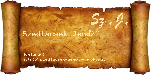 Szedlacsek Jenő névjegykártya