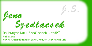 jeno szedlacsek business card